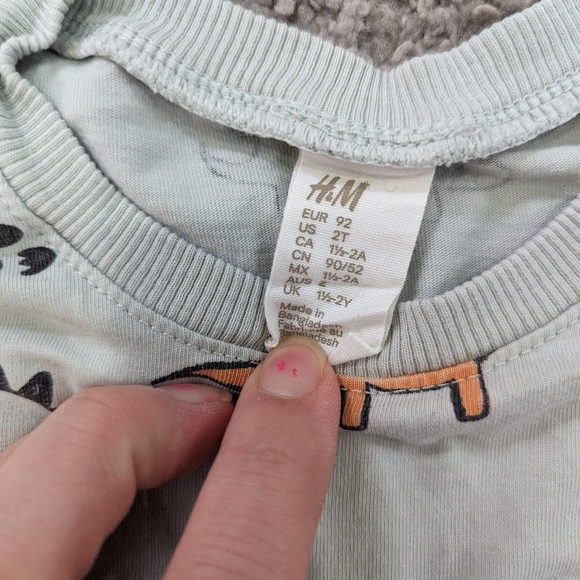 2/$20. 🦕Dino shirt. Light green/blue colour. H&M. 2T. Excellent condition. - Picture 3 of 4